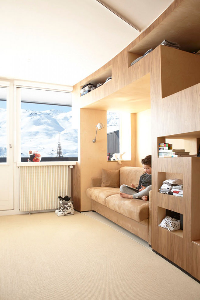 Дизайн небольшой квартиры с детской комнатой от студии H2o